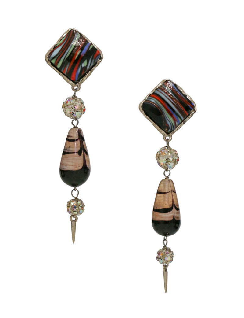 Clips CHRISTIAN LACROIX pendants émaillés