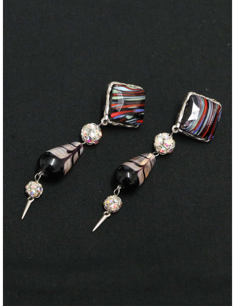 Clips CHRISTIAN LACROIX pendants émaillés