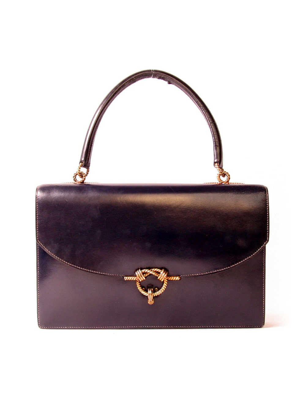 Sac vintage HERMES bleu marine