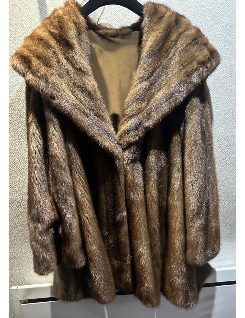 Long manteau vison marron