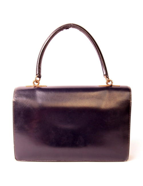 Sac vintage HERMES bleu marine