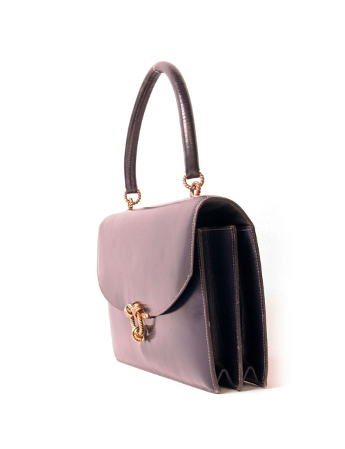Sac vintage HERMES bleu marine
