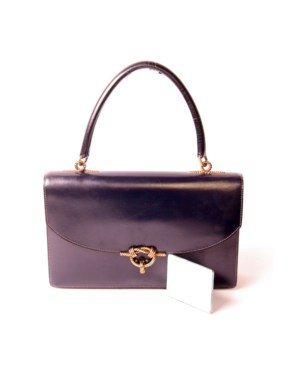 Sac vintage HERMES bleu marine