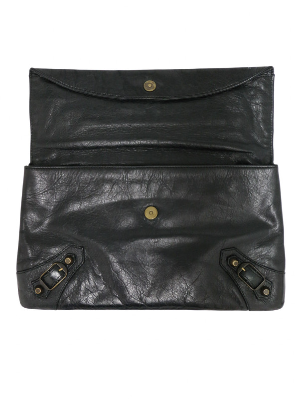 Pochette Balenciaga City cuir marine