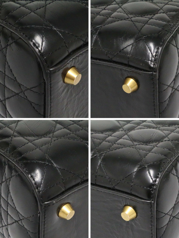 Sac Lady Dior noir semi brillant