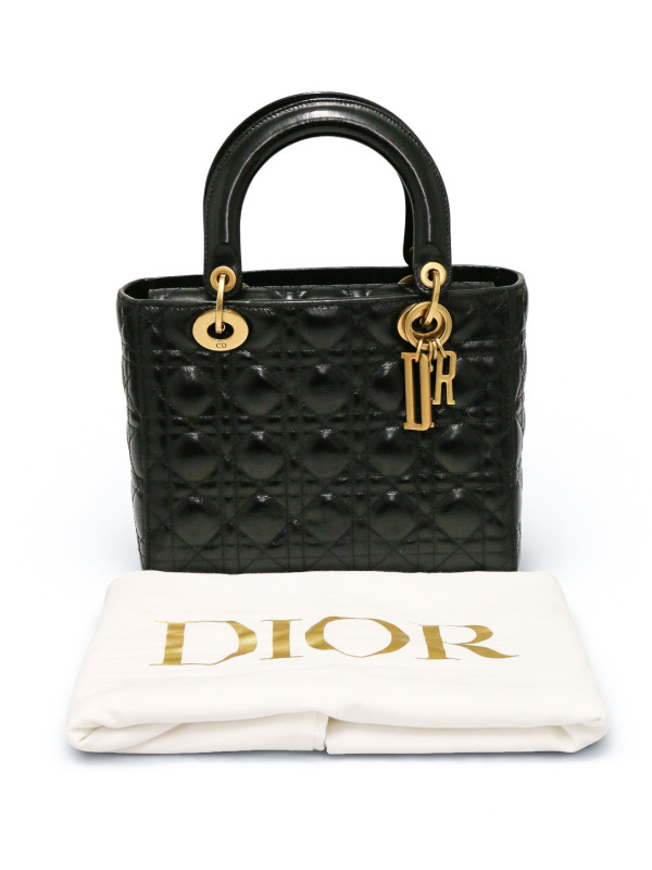 Sac Lady Dior noir semi brillant 2