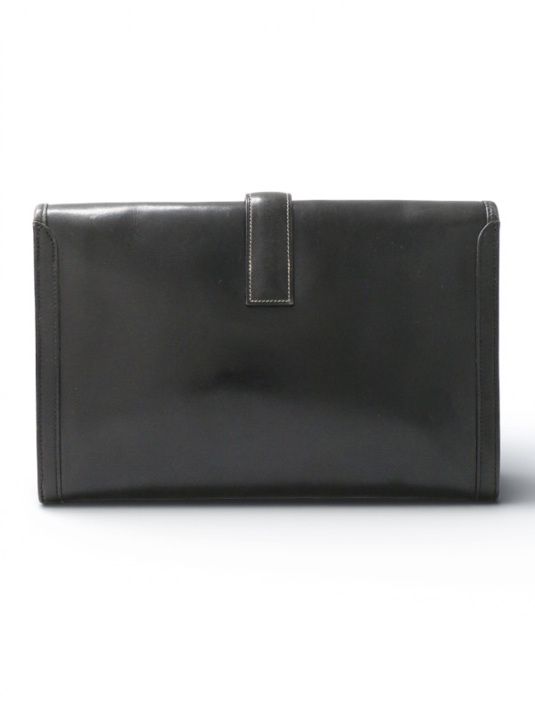 Pochette Jige Hermès MM cuir box noir Vintage