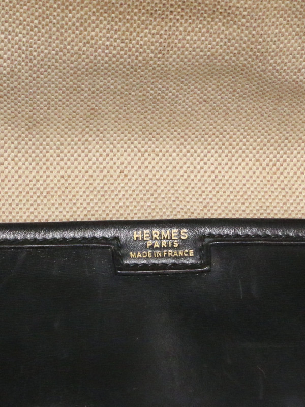 Pochette Jige Hermès MM cuir box noir Vintage