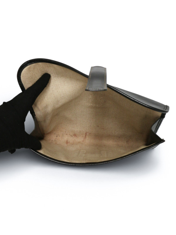 Pochette Jige Hermès MM cuir box noir Vintage