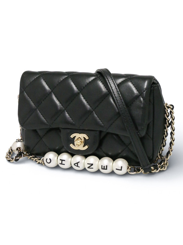 Mini timeless Chanel chaîne perles 2019