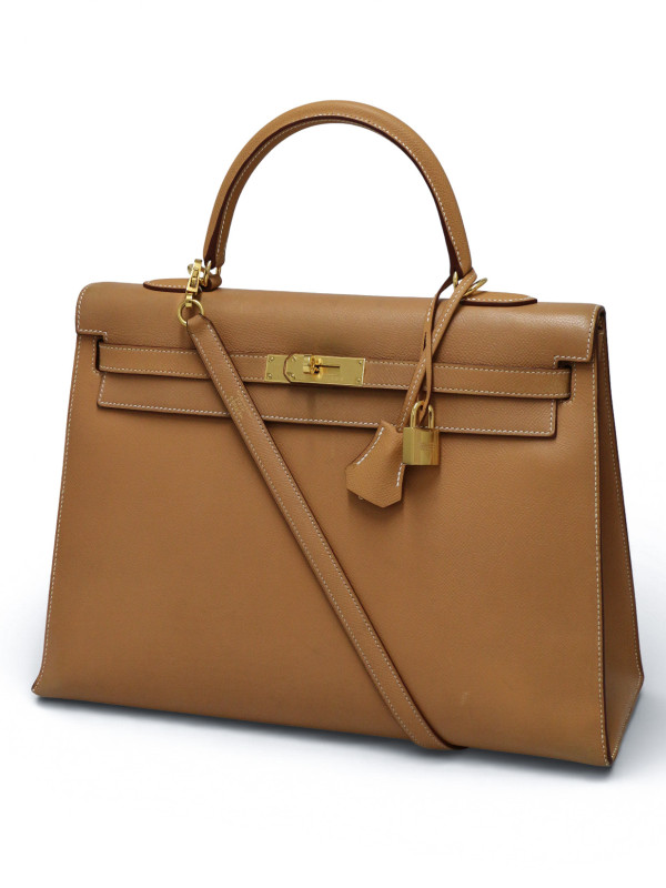 Sac Hermès Kelly 35 cuir epsom Camel