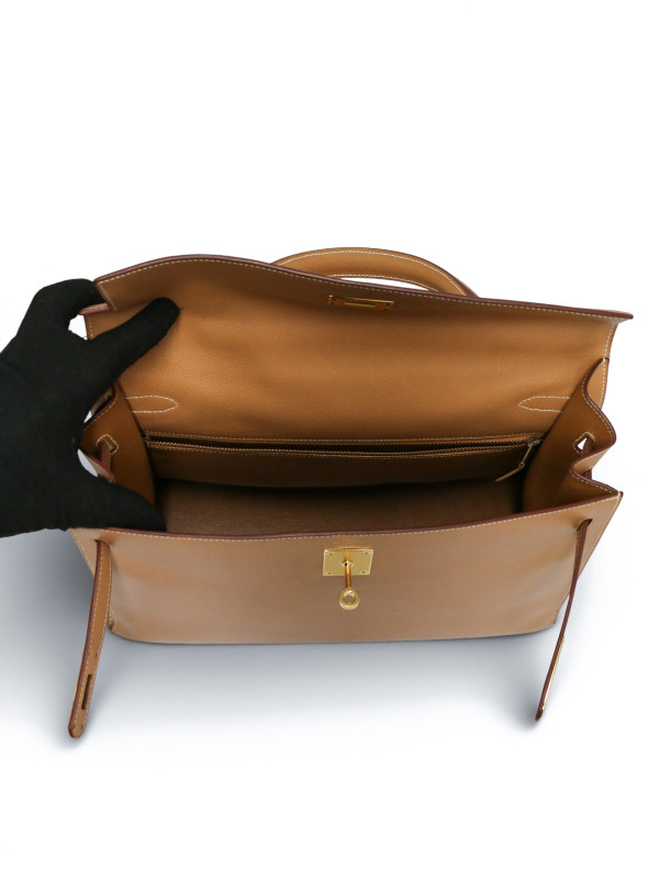 Sac Hermès Kelly 35 cuir epsom Camel