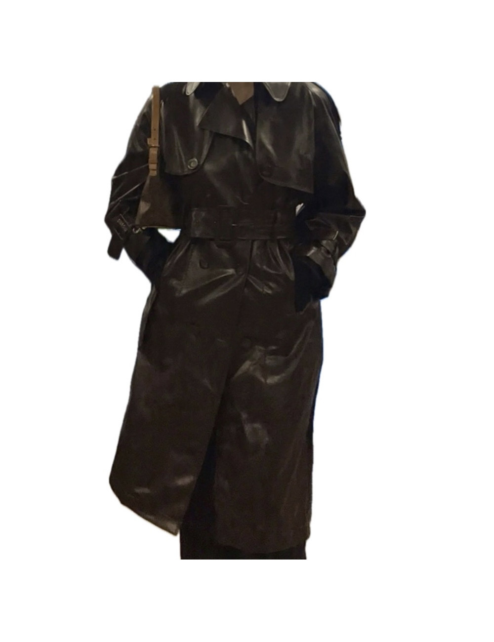 Trench Fabrique simili cuir marron