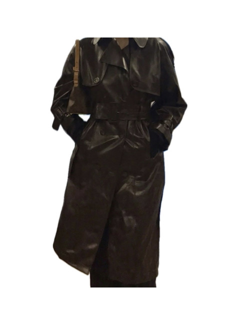 Trench Fabrique simili cuir marron