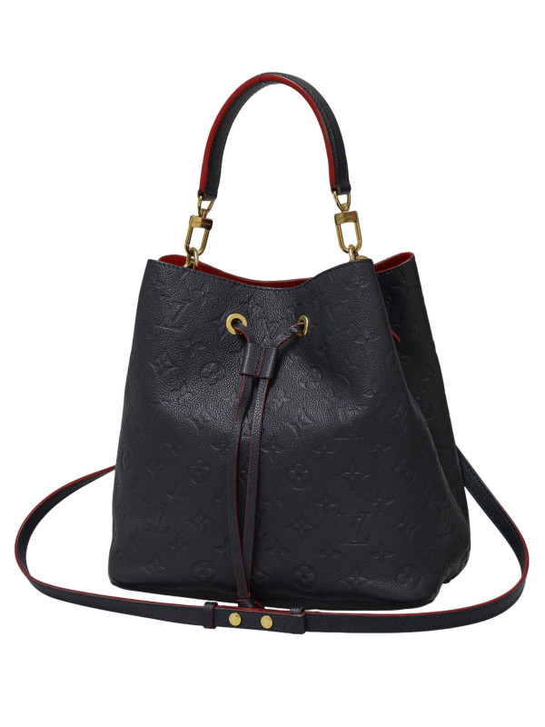 Sac Noé Louis Vuitton Monogram cuir empreinte bleu