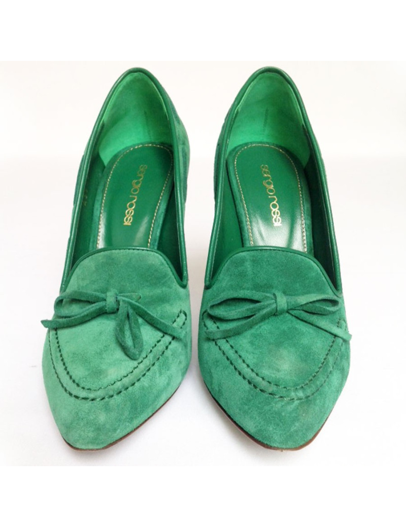 Escarpins en daim vert SERGIO ROSSI Taille 37