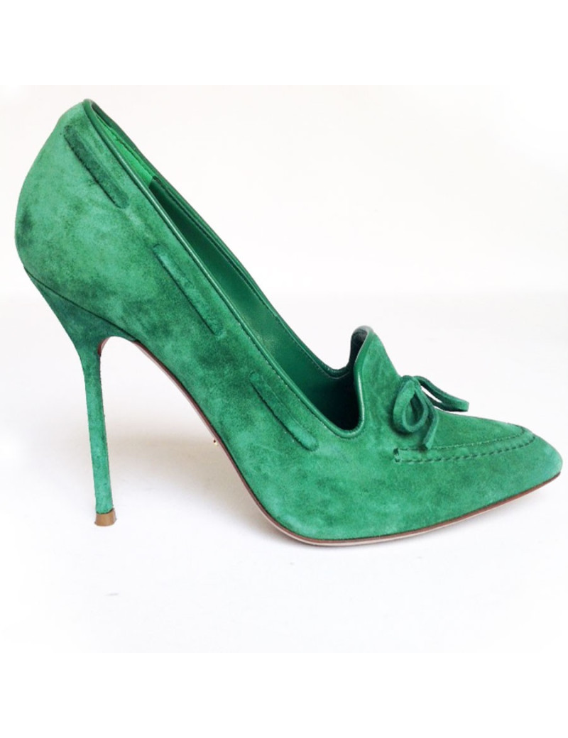 Escarpins en daim vert SERGIO ROSSI Taille 37