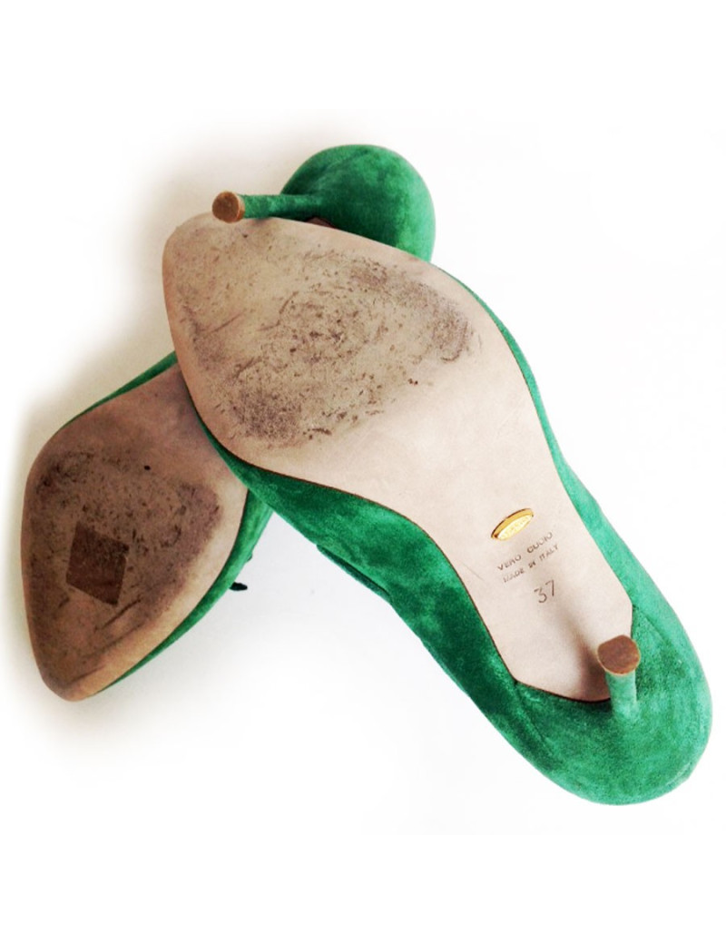 Escarpins en daim vert SERGIO ROSSI Taille 37