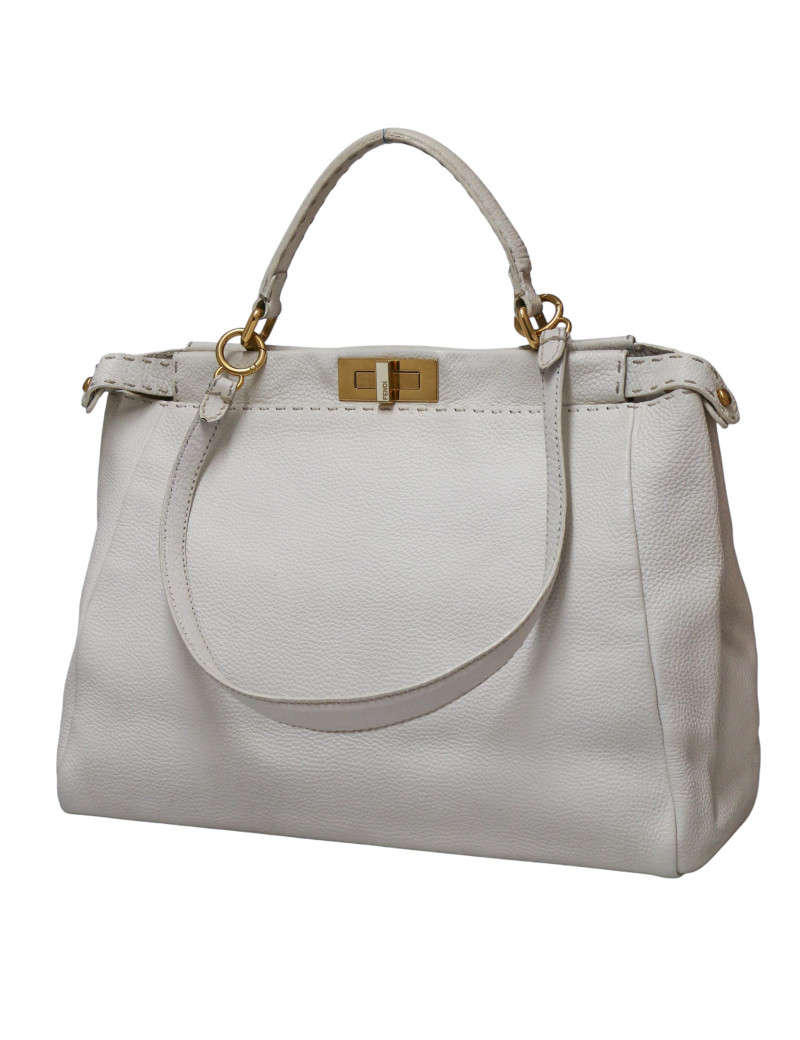Grand sac Fendi Peekaboo blanc