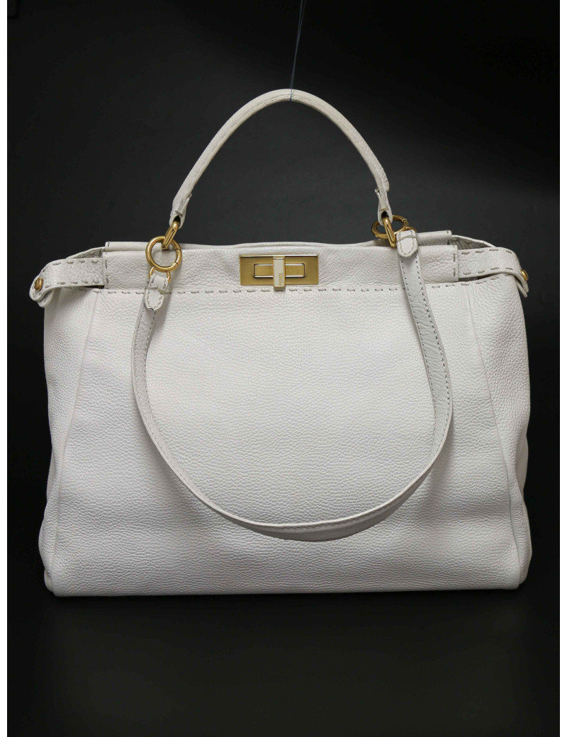Grand sac Fendi Peekaboo blanc