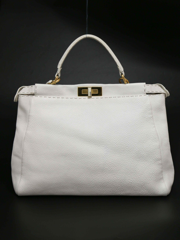 Grand sac Fendi Peekaboo blanc
