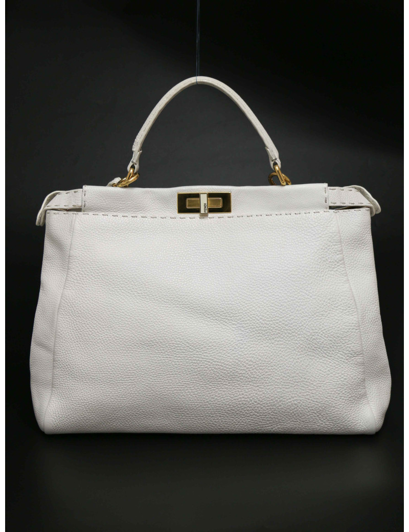 Grand sac Fendi Peekaboo blanc