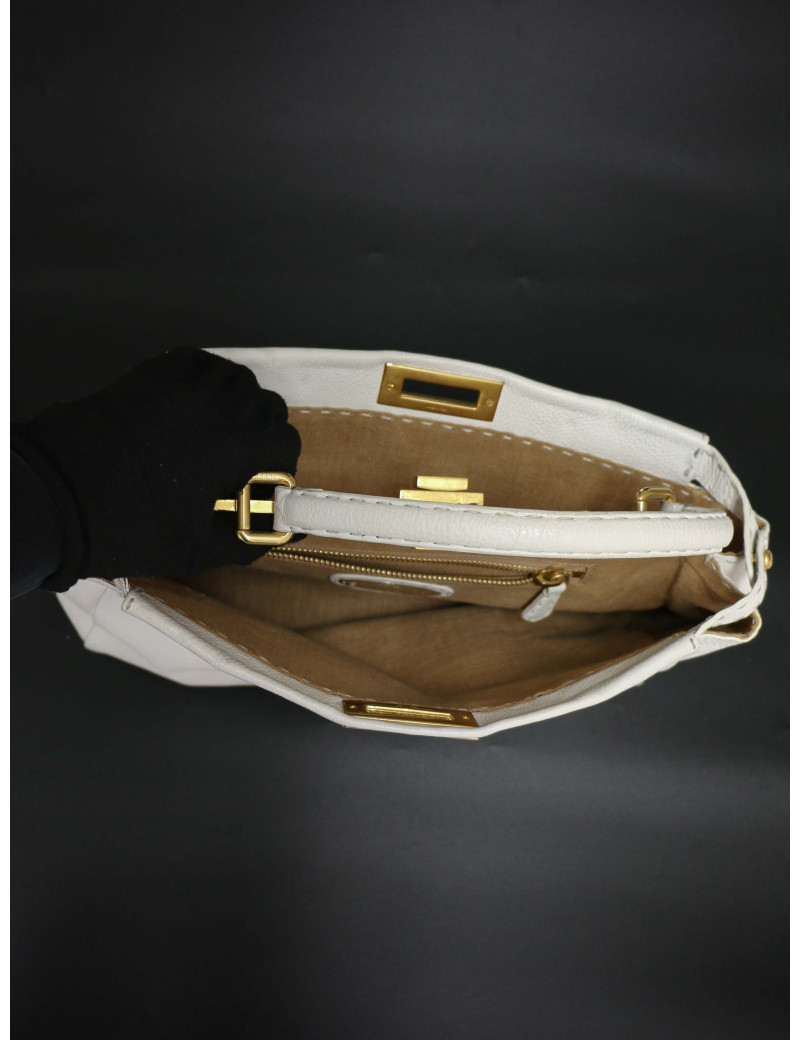 Grand sac Fendi Peekaboo blanc