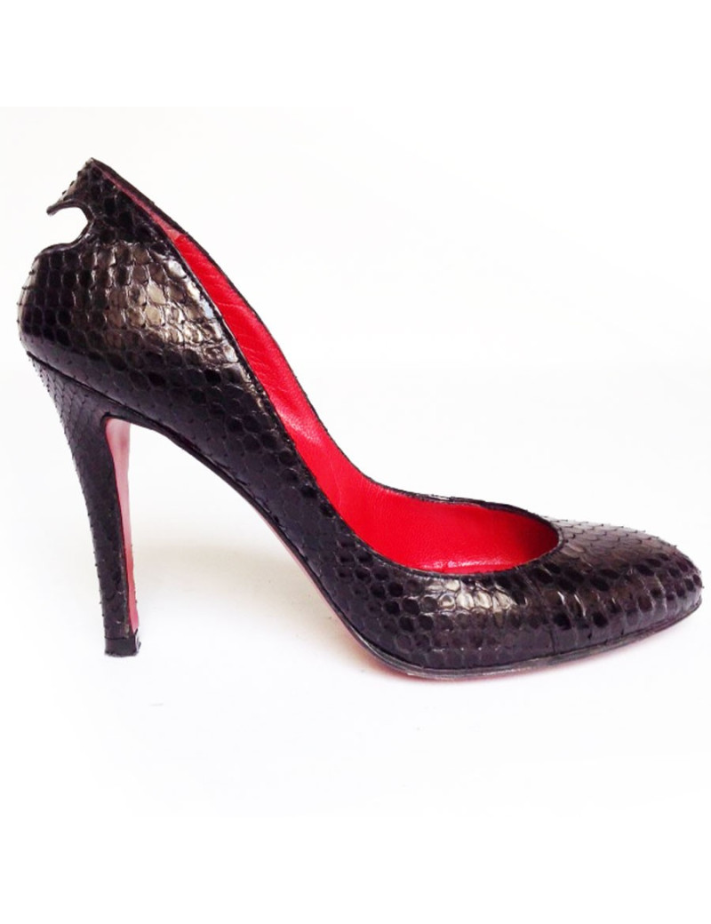 Escarpins en python noir RODOLPHE MENUDIER T38
