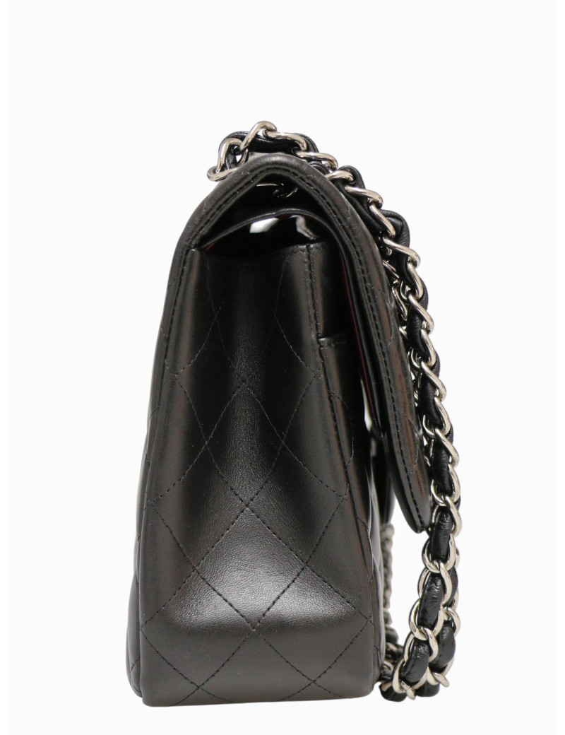 Jumbo Chanel cuir d'agneau noir
