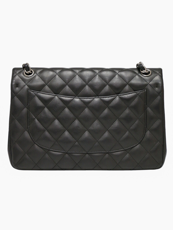 Jumbo Chanel cuir d'agneau noir