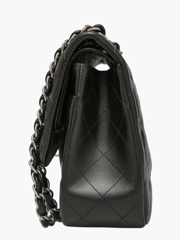 Jumbo Chanel cuir d'agneau noir
