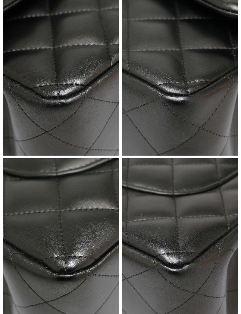 Jumbo Chanel cuir d'agneau noir