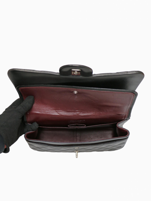 Jumbo Chanel cuir d'agneau noir