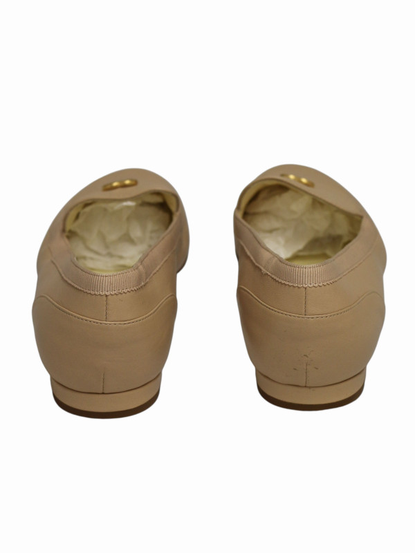 Mocassins Chanel T 36,5 cuir d'agneau beige