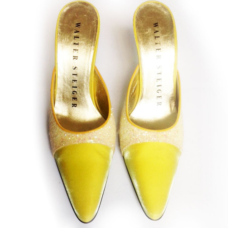 Shoes LOUIS VUITTON leather yellow t 38 - VALOIS VINTAGE PARIS