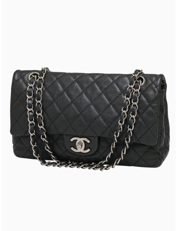 Sac Chanel Timeless 25 cuir caviar bijouterie argent