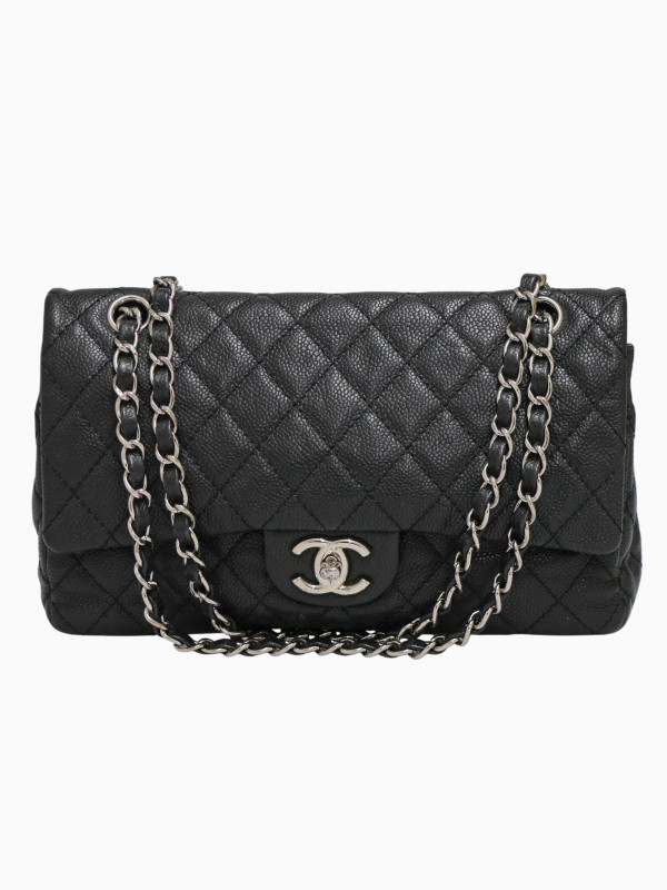 Sac Chanel Timeless 25 cuir caviar bijouterie argent