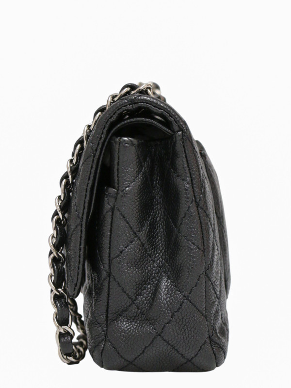 Sac Chanel Timeless 25 cuir caviar bijouterie argent