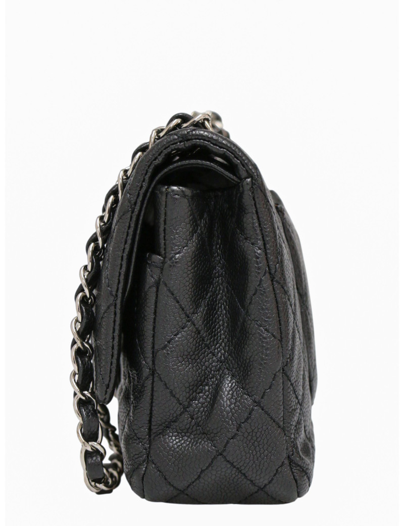 Sac Chanel Timeless 25 cuir caviar bijouterie argent