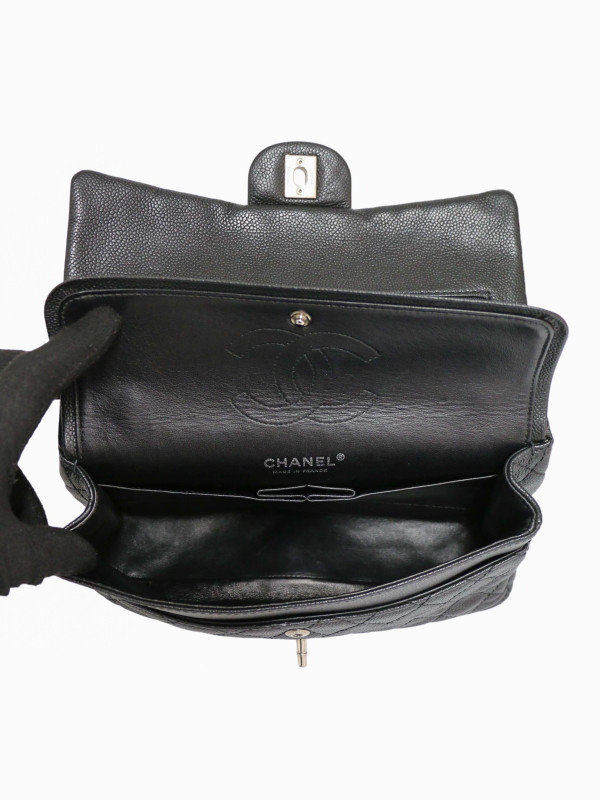 Sac Chanel Timeless 25 cuir caviar bijouterie argent