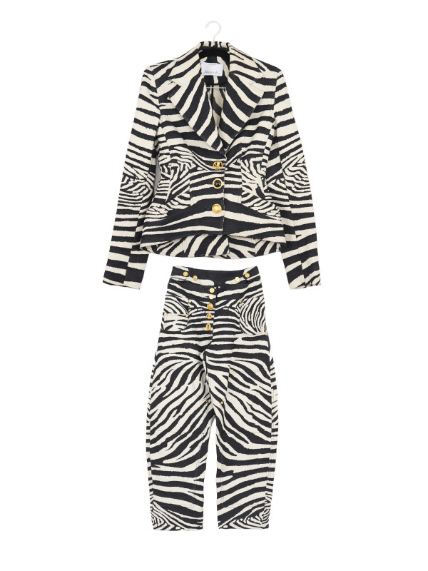 Ensemble SCHIAPARELLI coton zébré