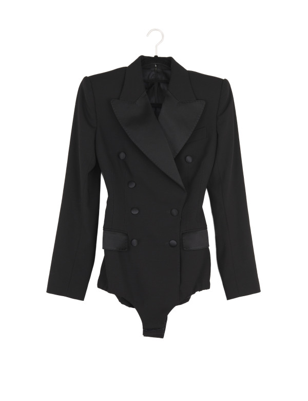 Body Dolce & Gabbana double boutonnage satin noir