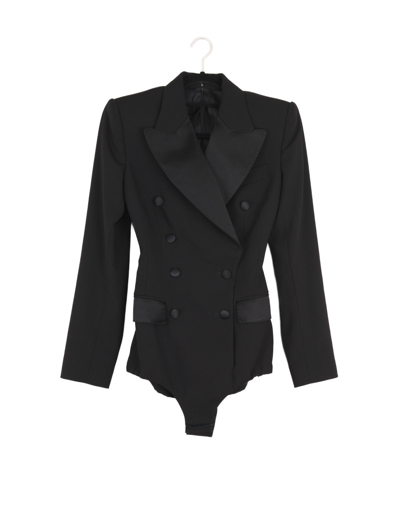 Body Dolce & Gabbana double boutonnage satin noir