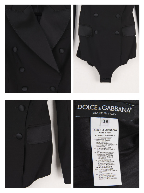 Body Dolce & Gabbana double boutonnage satin noir