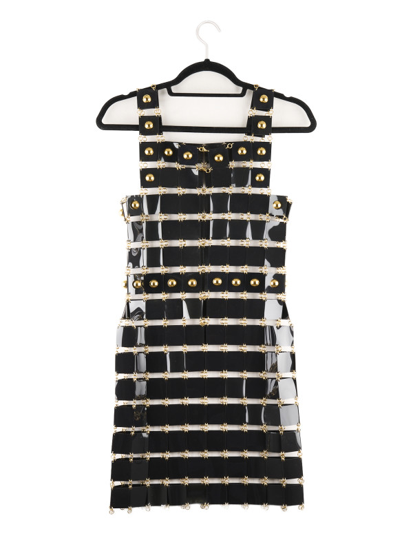 Robe Paco Rabanne noire et doré 2