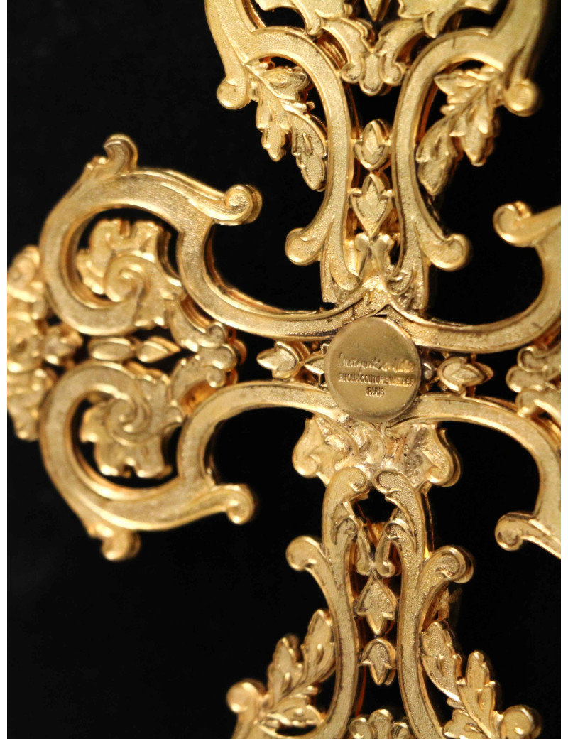 Sautoir Marguerite de Valois croix améthyste