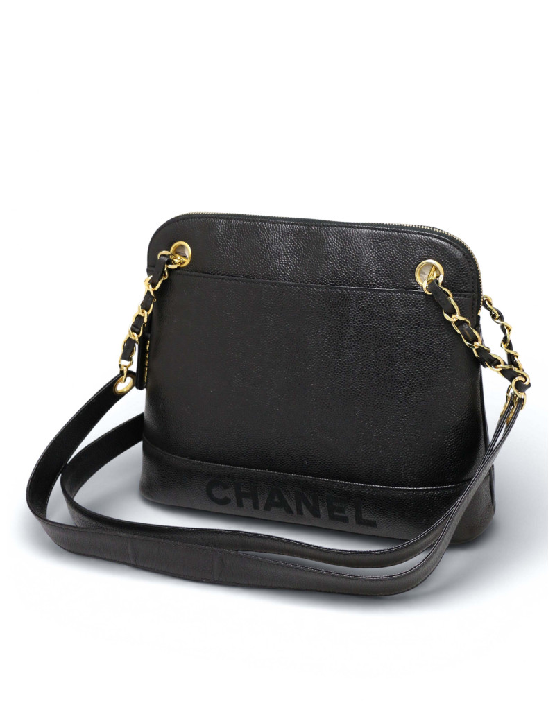 Sac porté épaule en caviar Chanel noir