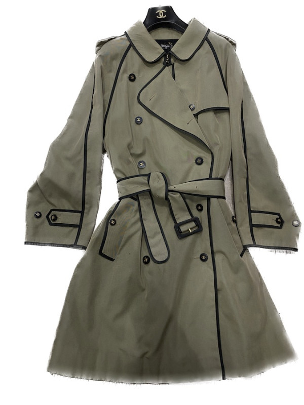Trench Chanel kaki 1996-1998 T40