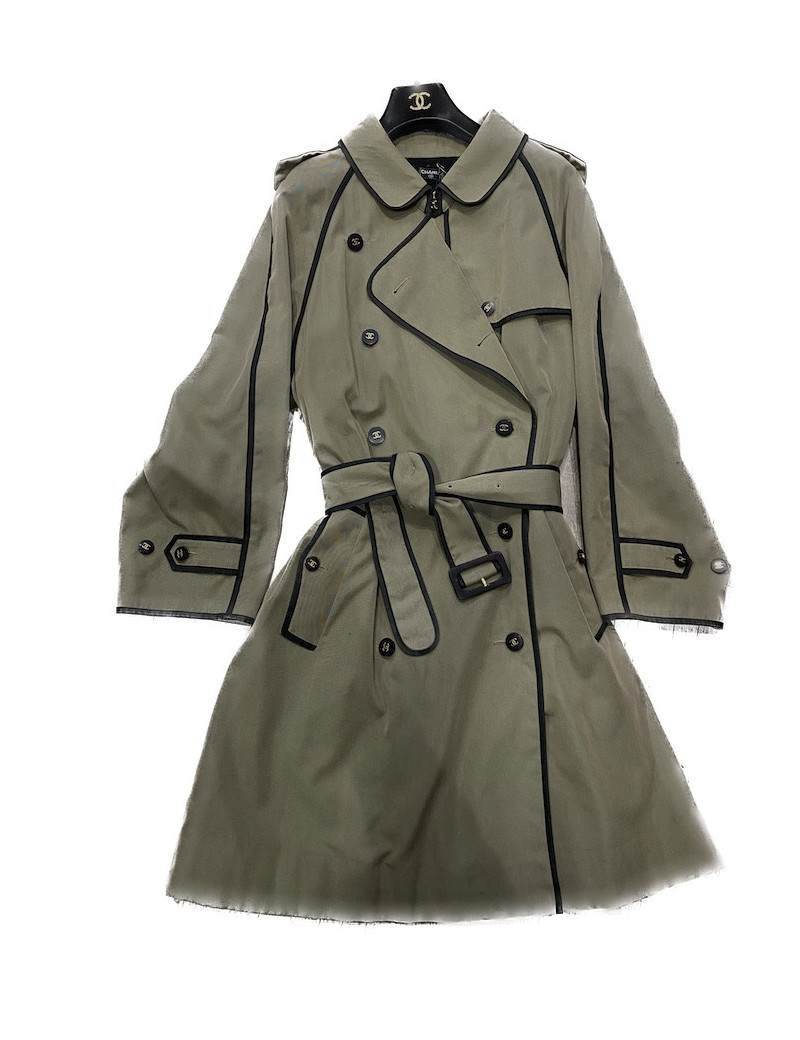 Trench Chanel kaki 1996-1998 T40