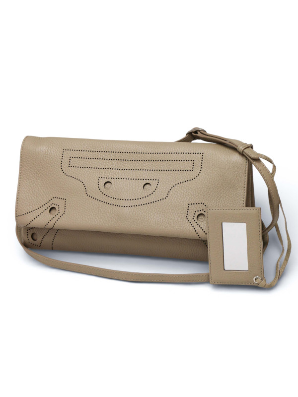 Sac Baleenciaga cuir grainé taupe